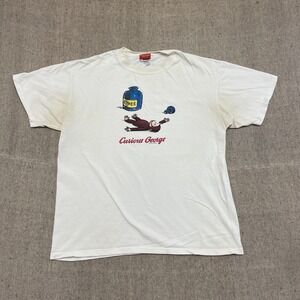 vintage Curious George shirt mens xl white 1990s passed out drunk funny joke